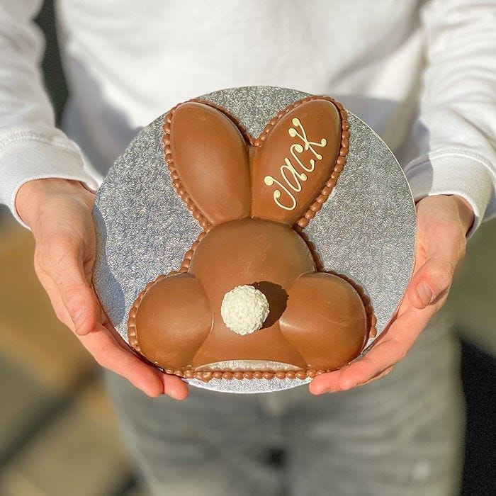 Personalised Belgian Chocolate Smash Bunny Bum, Getting Personal, £27.99