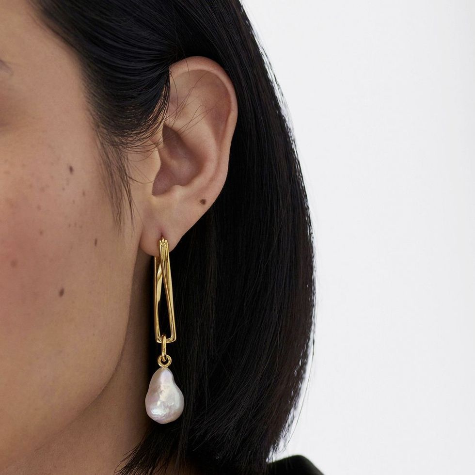 Mejuri Gold Vermeil Drop Earrings: Bold Pearl Drop Earrings | Pearl