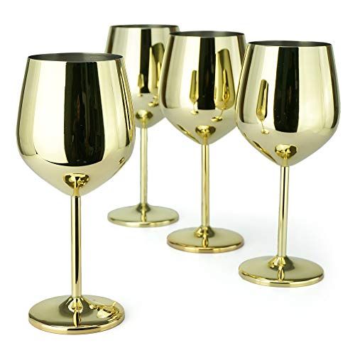 Stainless Steel Stem Wine Glass