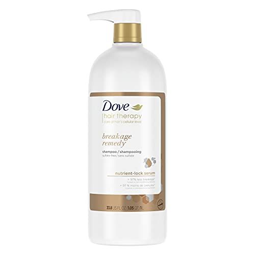 Dove Hair Therapy Shampoo for Damaged, Breakage Remedy with Nutrient-Lock Serum, 33.8 Fl Oz