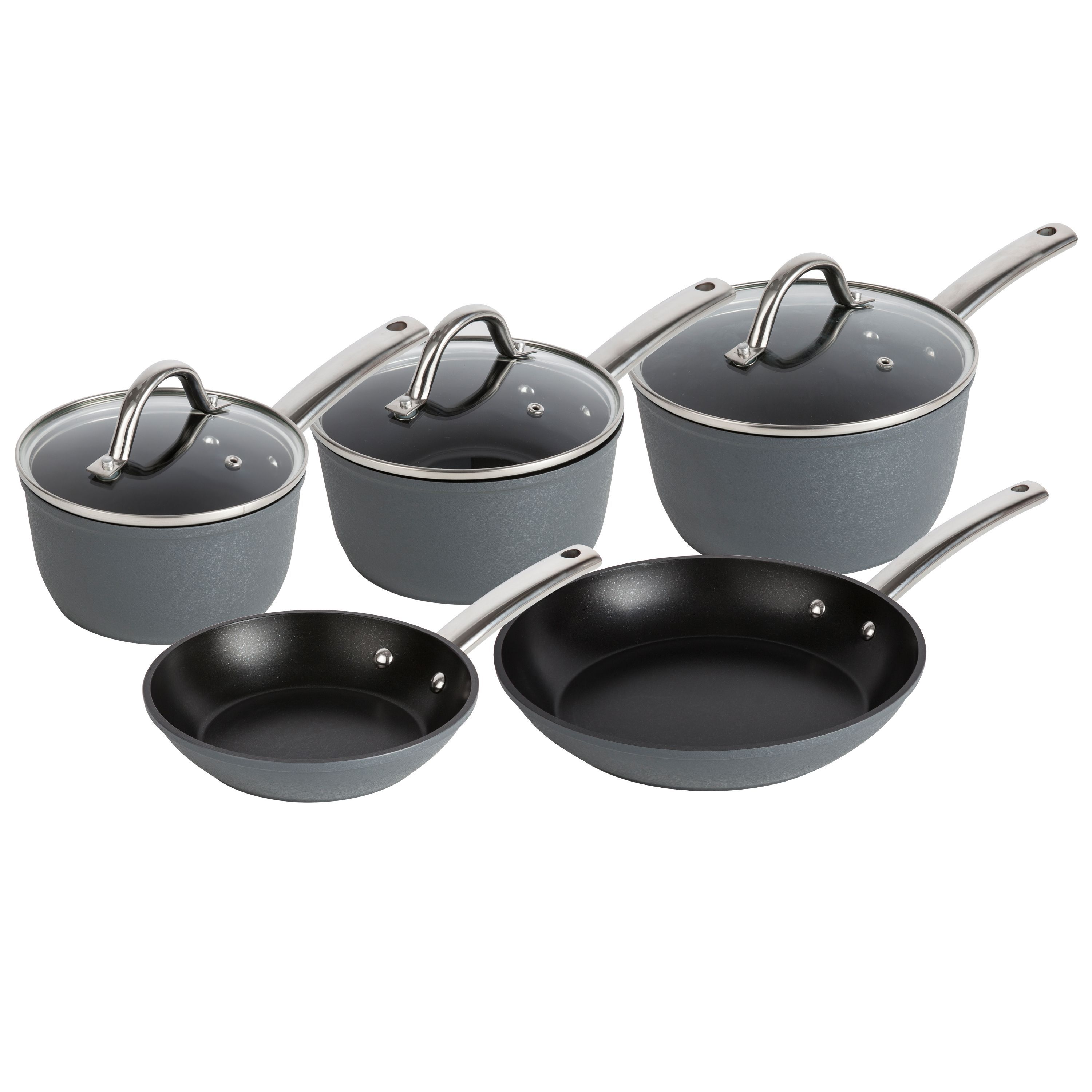 Tower Frying Pan and Saucepan Pan Set Non-Stick with Wood Effect Handles Graph 
