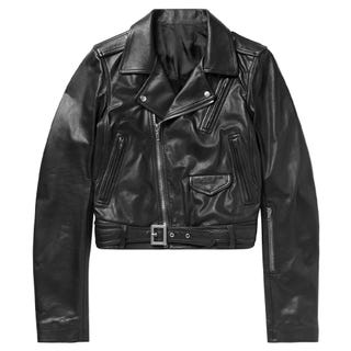 Stooges Cropped Leather Biker Jacket