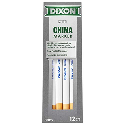 Dixon® Phano® China Markers, White, Box of 12