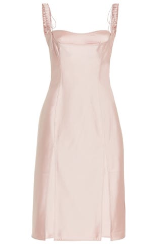 Dora Layered-Effect Satin Midi Dress