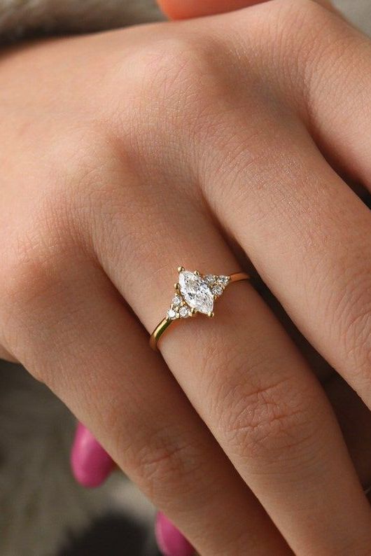 Diamond Marquise Ring 14k Engagement ring