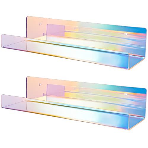 Rainbow wall-mounted floating shelves (2 pieces)