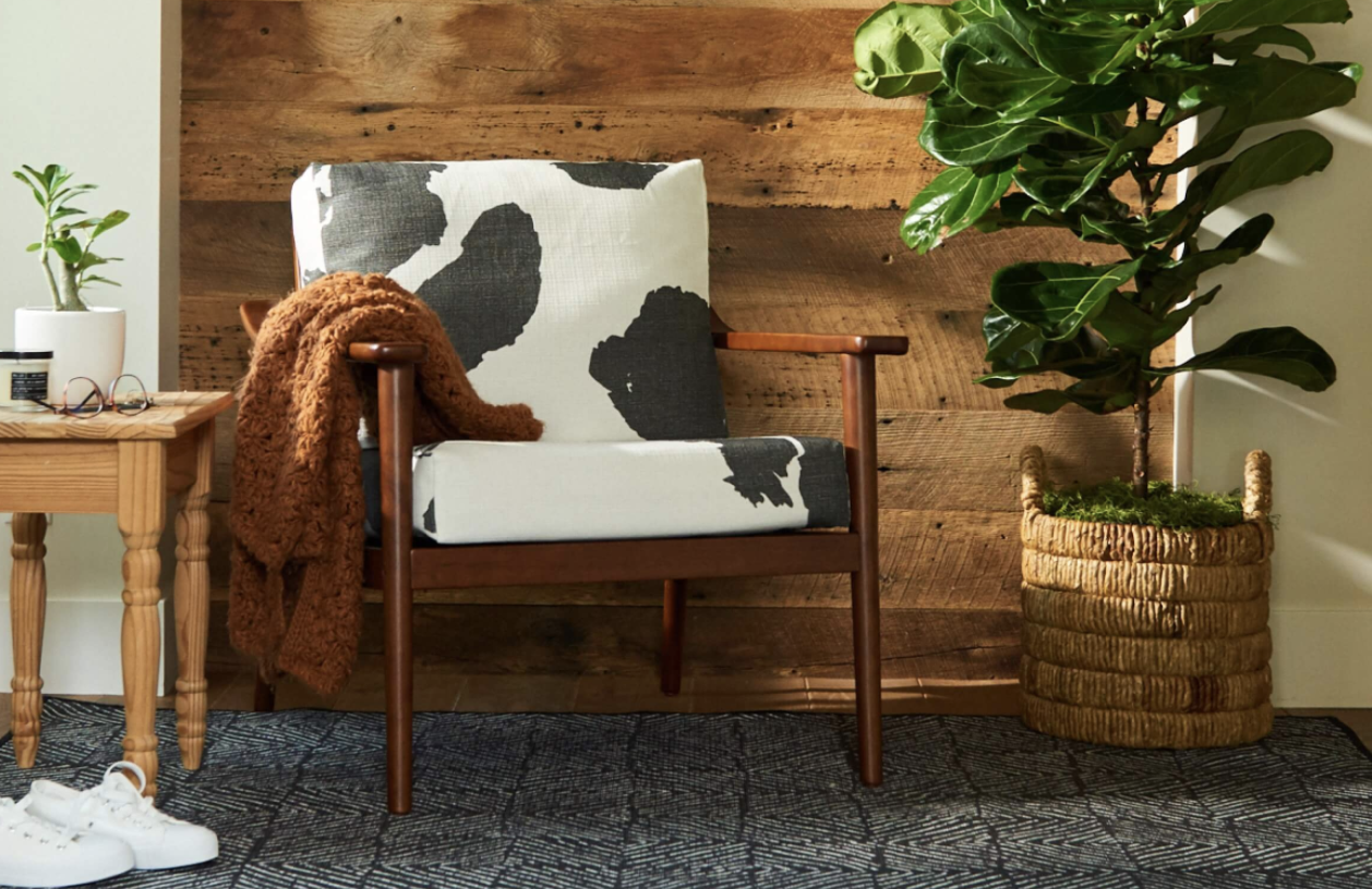 arhaus cowhide chair