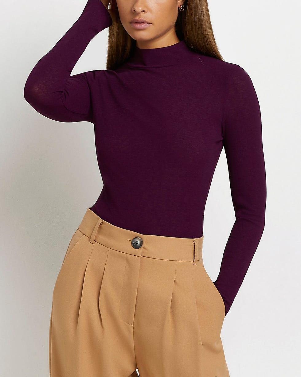 Purple Turtle Neck Fitted Top, £20