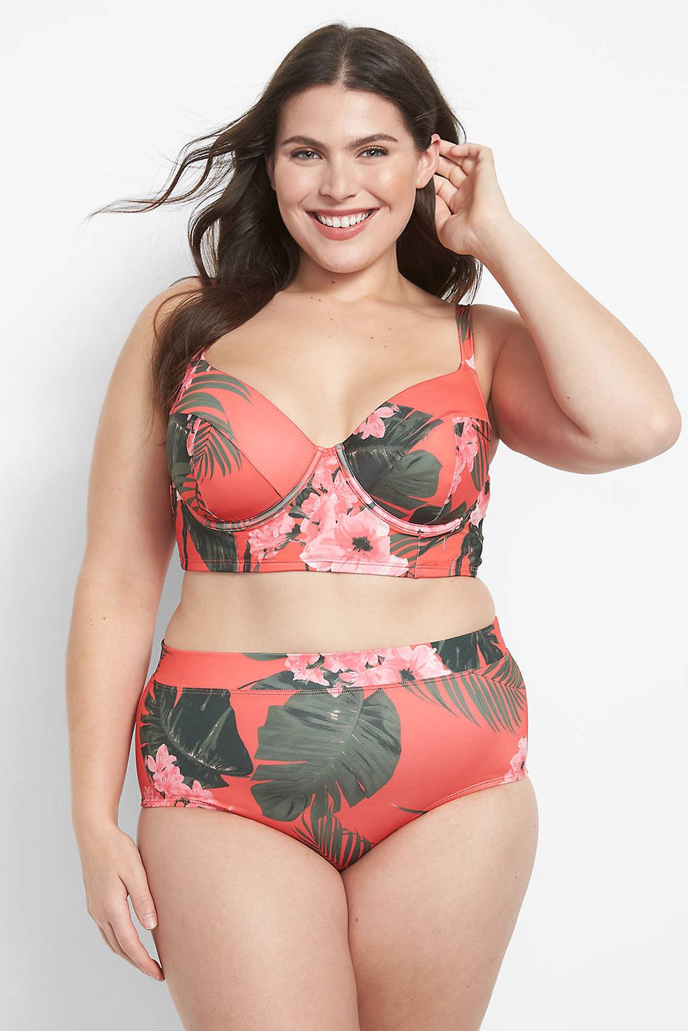 Lane Bryant Paisley One Piece Swim Suit With Built-In Bra Swimsuit