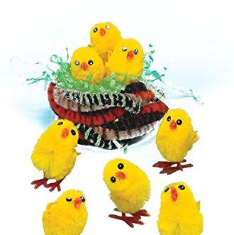 Baker Ross Mini Fluffy Chicks-Pack of 12, Easter, Craft for Kids (E432), Yellow