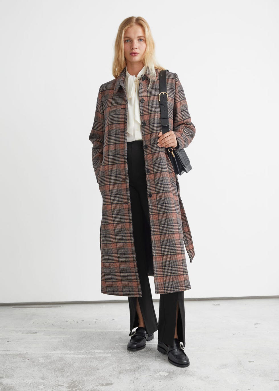 Checkered Wool Coat