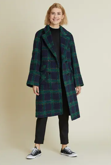 Checked Long Coat