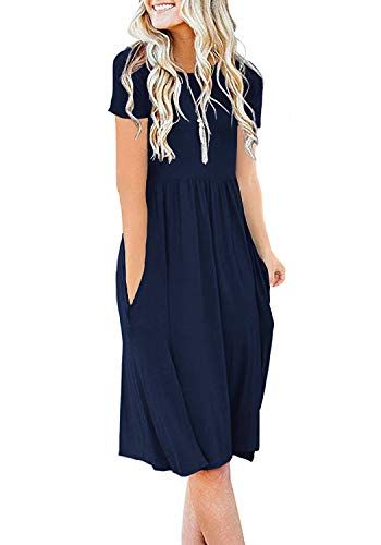 Halife Womens Summer Sundresses V Neck Sleeveless Button Down Swing Flowy  Pocket Dresses White 2XL at Amazon Women's Clothing store