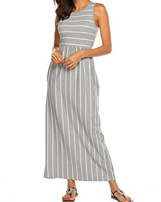 Striped Sleeveless Maxi Dresses