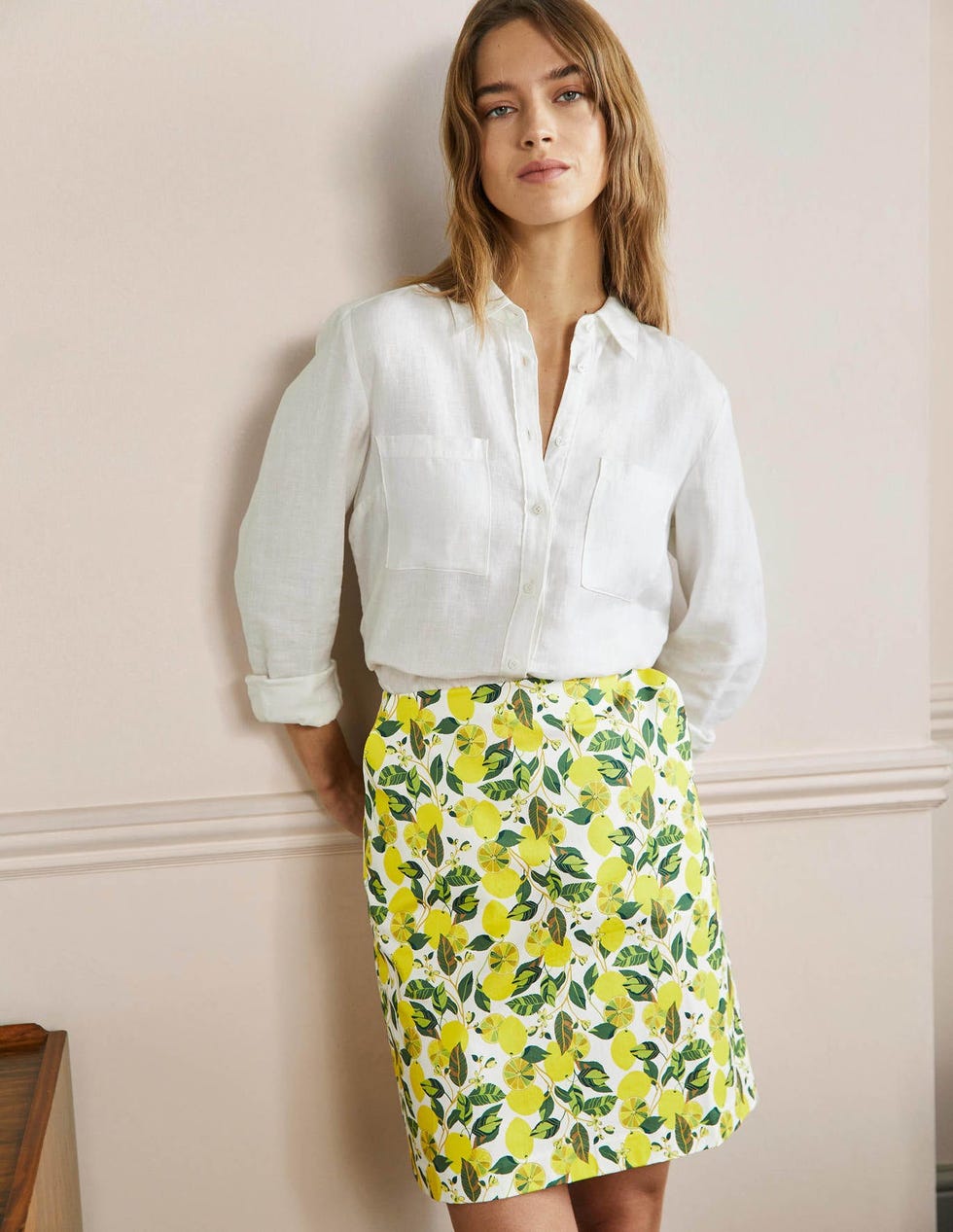 Printed A-line Mini Skirt