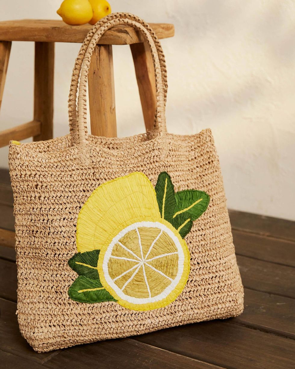 Soft Straw Bag - Lemon