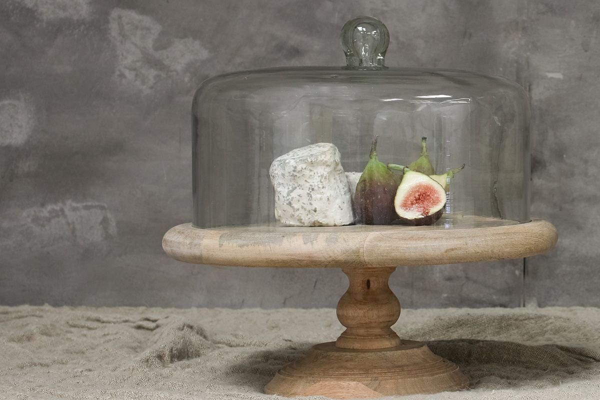 Amazon.com: ANBOXIT Cake Stand with Dome Lid, Acacia Wood Cake Plate with  Cover, Wooden Cake Display Stand with Acrylic Dome - Footed : Home & Kitchen