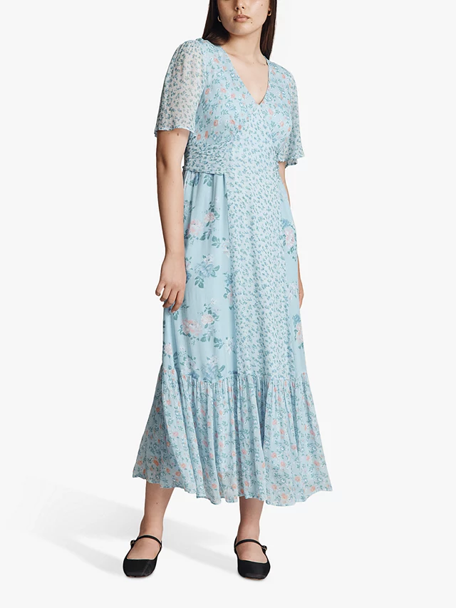Ghost Lola Floral Print Midi Dress