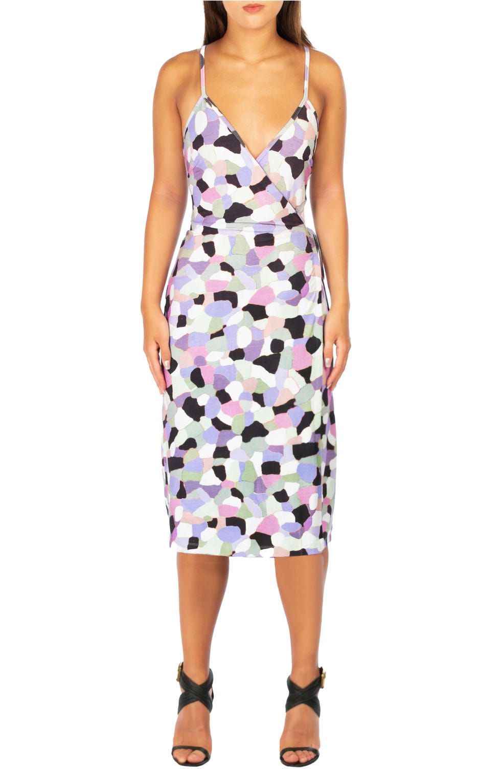 DAI MODA Abstract Print Wrap Dress 