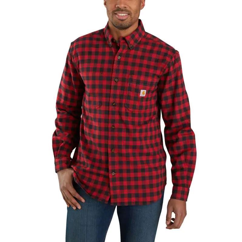 Rugged Flex Relaxed Fit Midweight Flannel Long-Sleeve Shirt