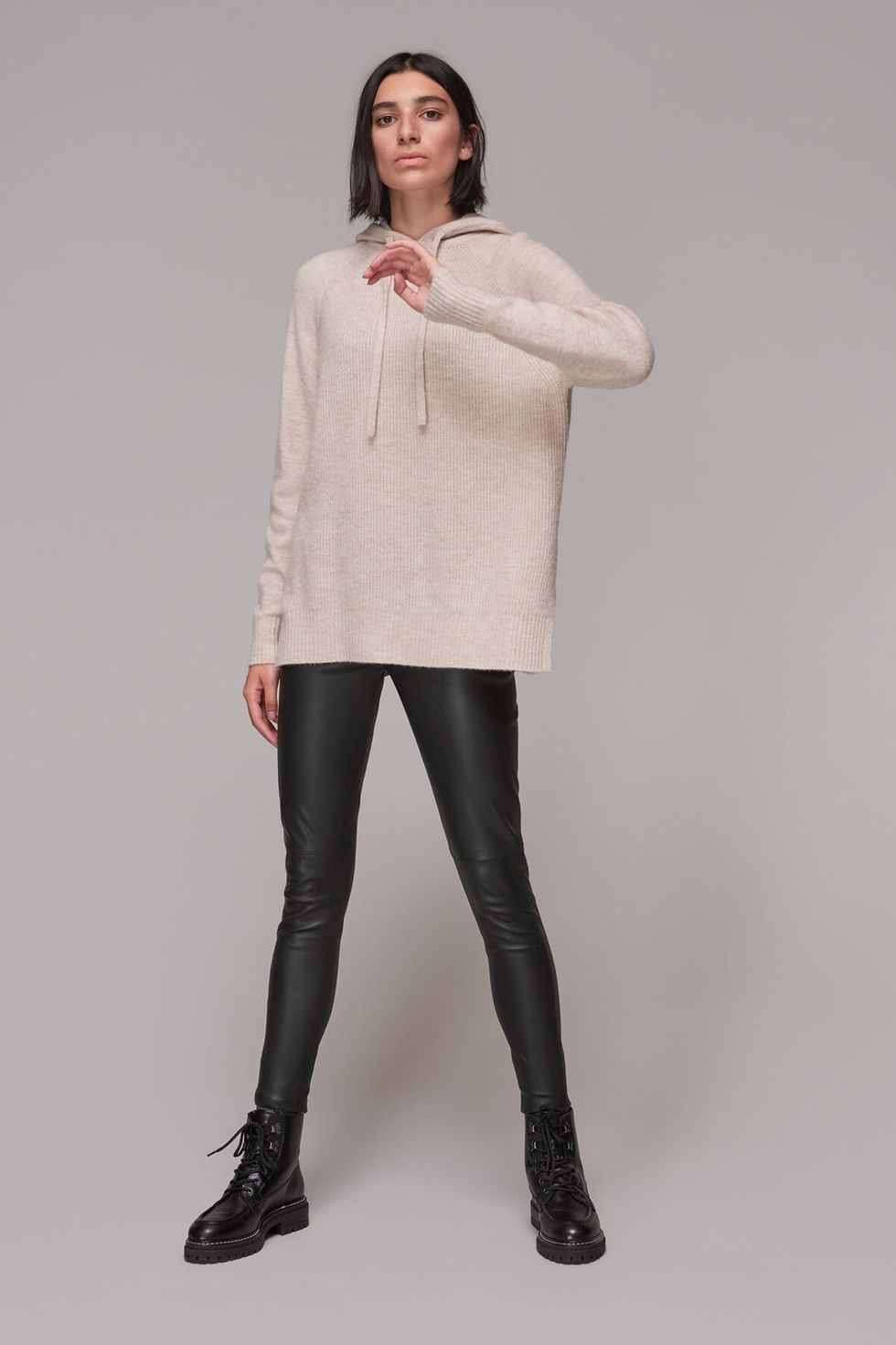 NWT H&M genuine leather leggings  Leather leggings, Comfy sweaters,  Leggings