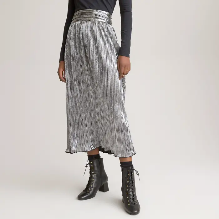 Sparkly Pleated Midaxi Skirt