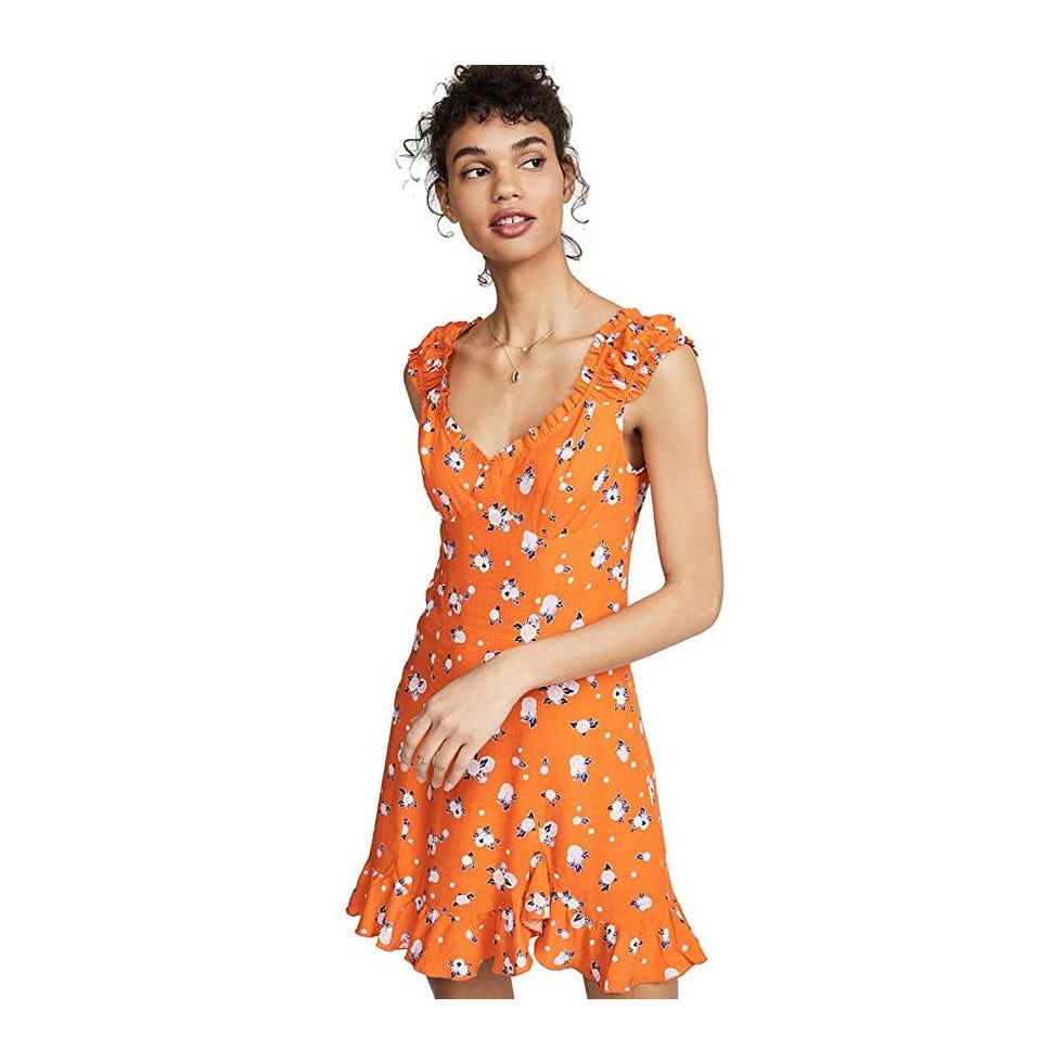 Free People Like a Lady Printed Mini Orange