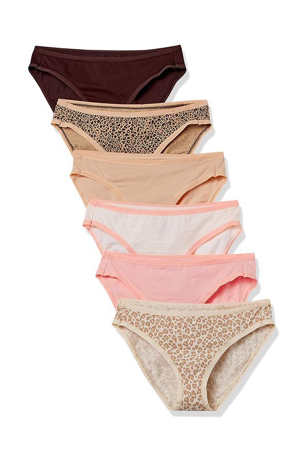 Floral Essentials Women's Cotton Bikini Brief Knickers 18 Pack of 6