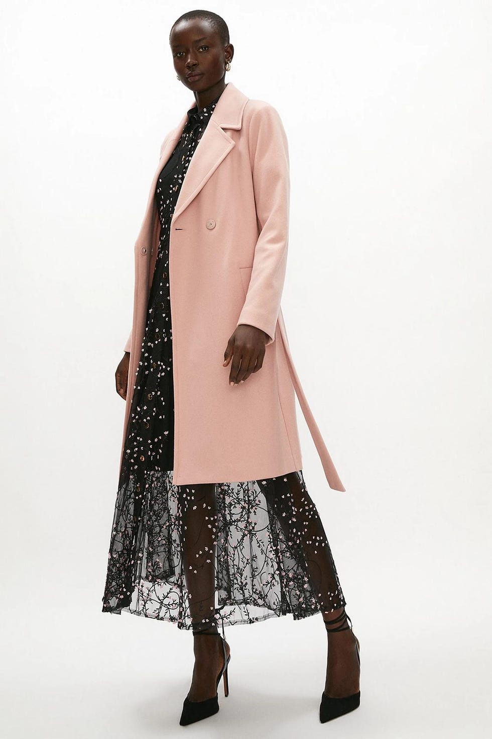 Mix Belted Unlined Wrap Coat