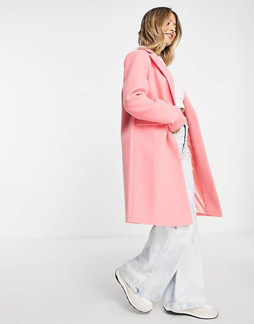 Overcoat in Coral Pink
