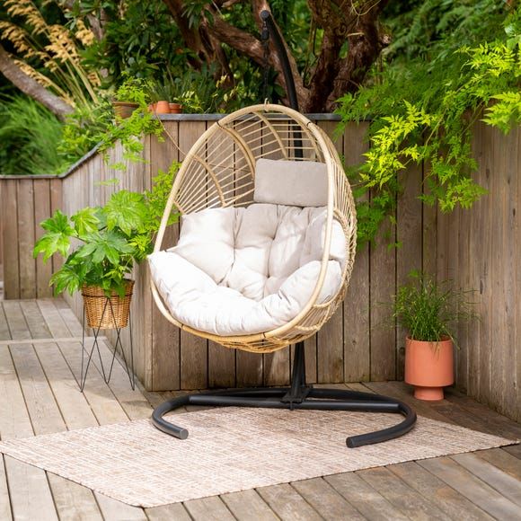 bali rattan effect sun lounger