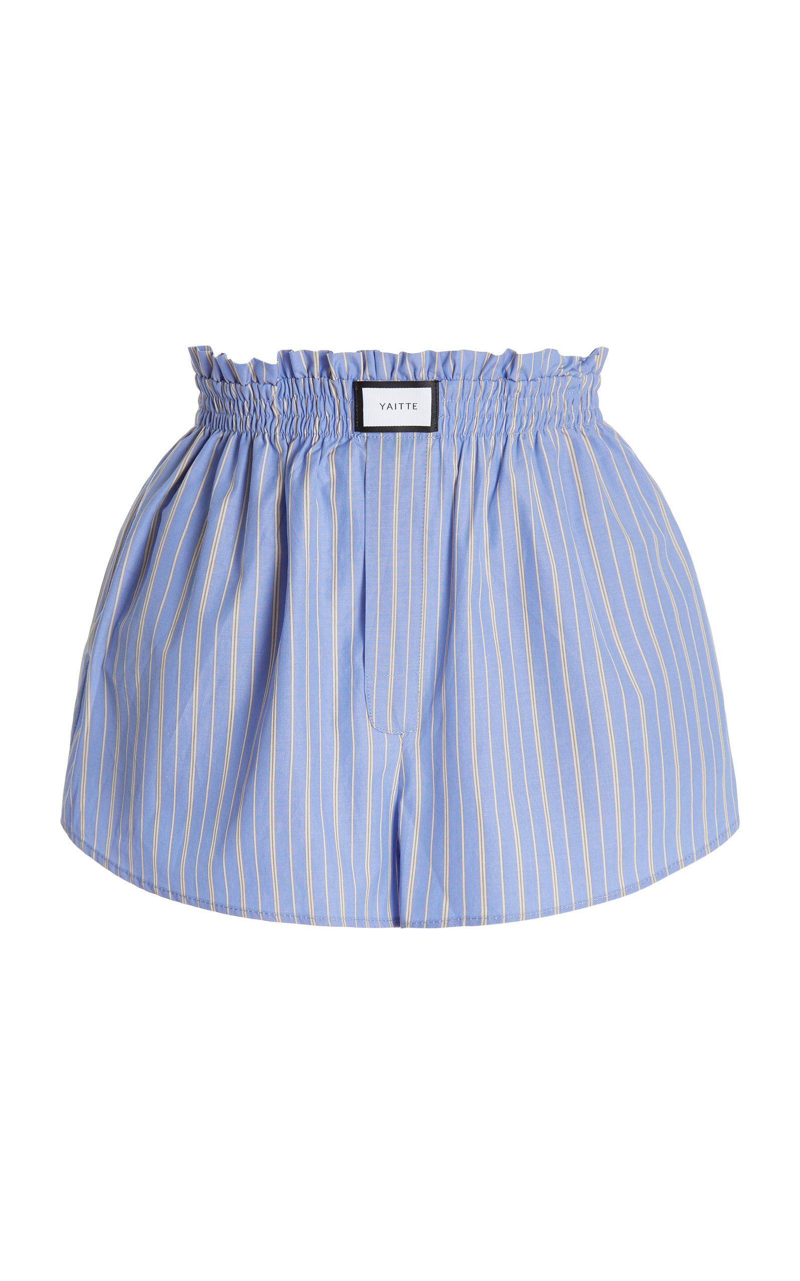 Exclusive Palma Striped Cotton Mini Shorts