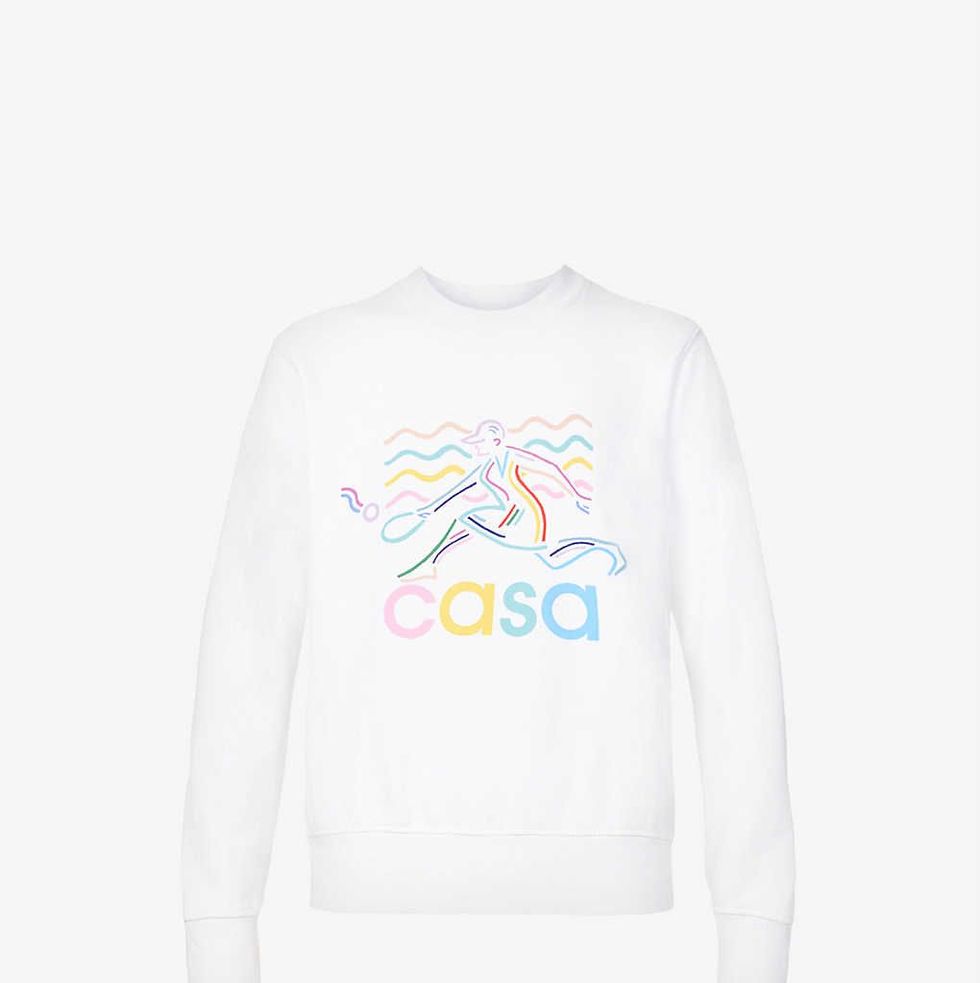 CASABLANCA Soleil Levant logo-print organic cotton sweatshirt