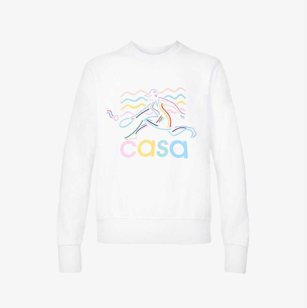 CASABLANCA Soleil Levant logo-print organic cotton sweatshirt