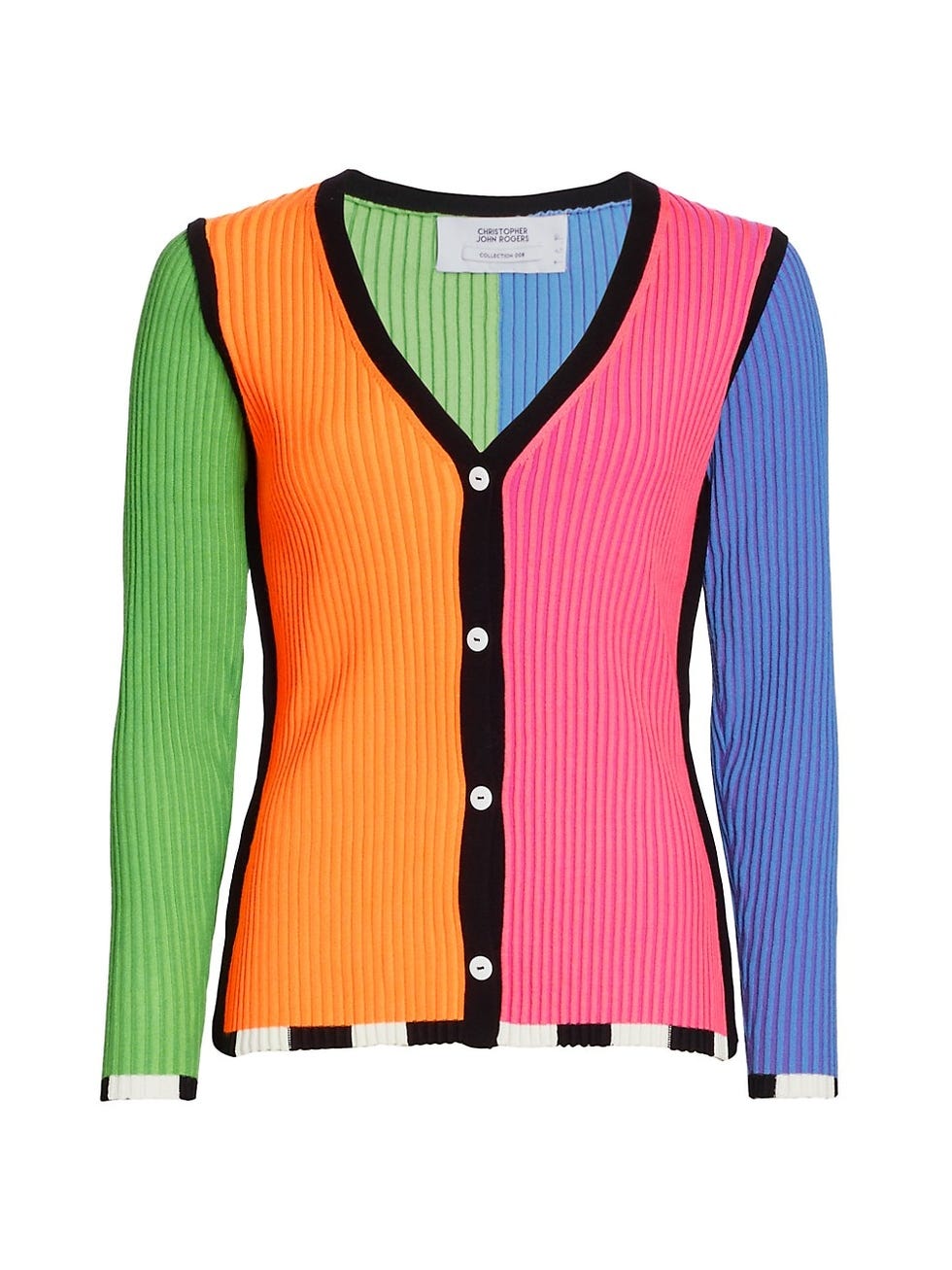 Ribbed Colorblock Cardigan
