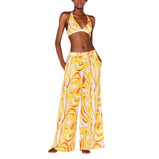 Vortici-Print Wide-Leg Trousers