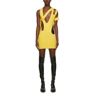 Exclusive Yellow Mass Cut Out Dress