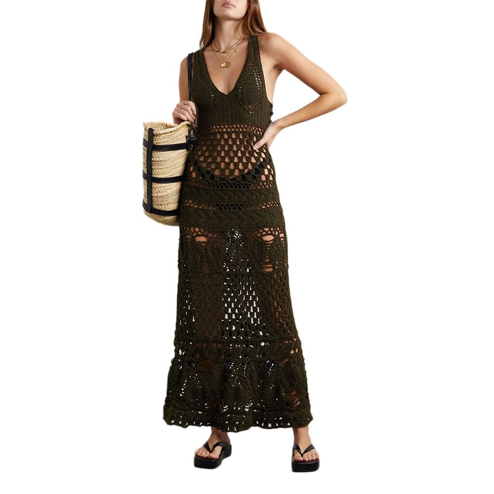 Alexis crocheted merino wool maxi dress