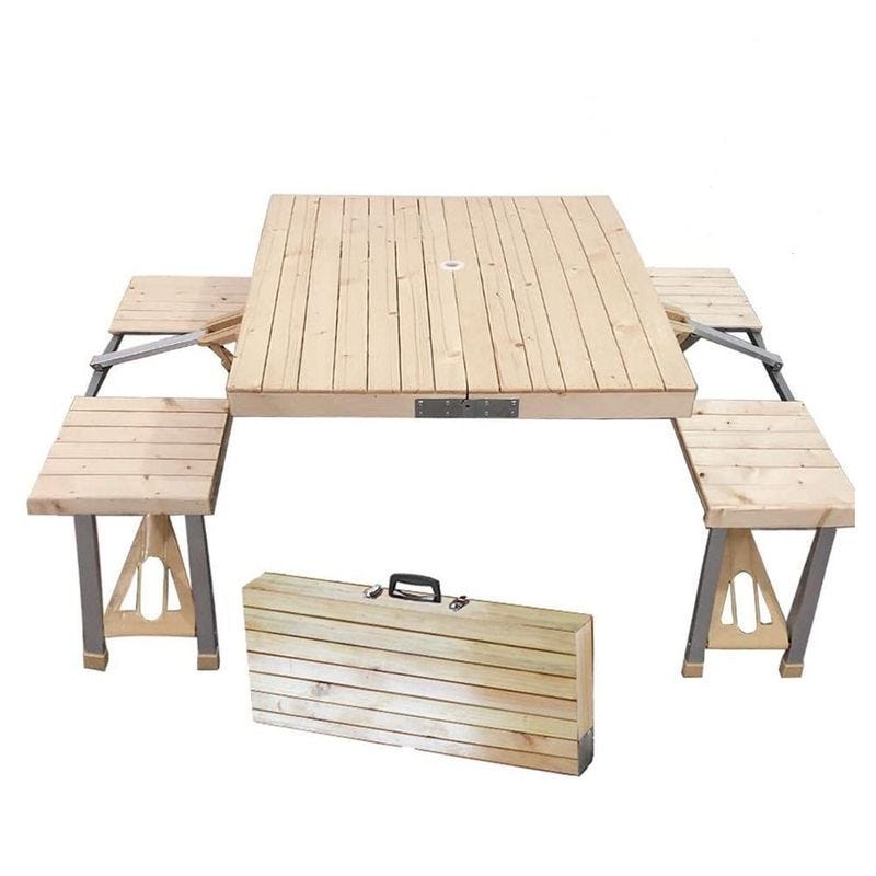 Wooden Folding Table and Chairs Set