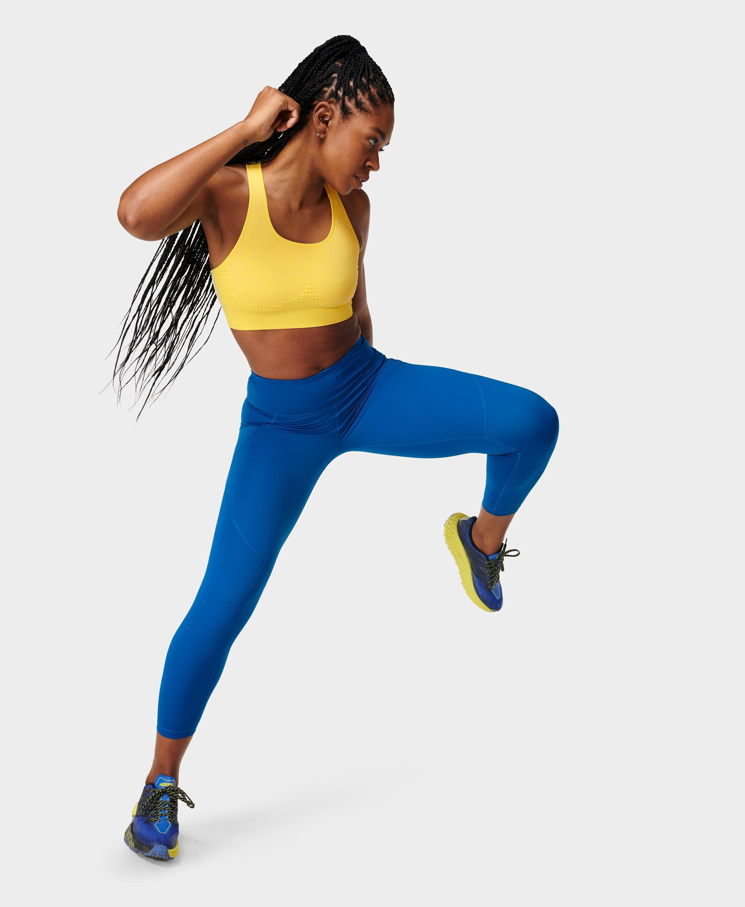 Women Stretch Yoga Leggings Fitness Running Gym Pockets Active 3/4 Pants 