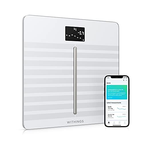 WITHINGS Body Smart - Accurate Scale for Body Weight and Fat Percentage,  Body Composition Wi-Fi and Bluetooth Weight Scale, Baby Weight Scale, Smart