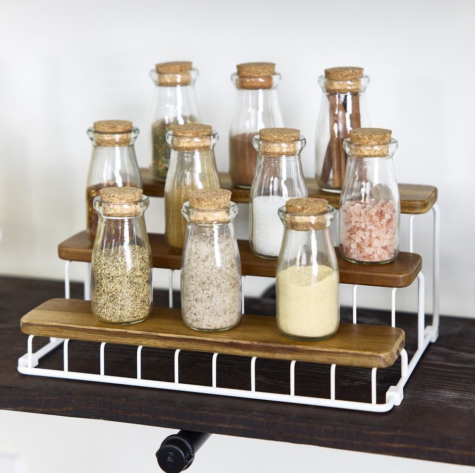 Acacia Wood and Wire 3-Tier Spice Rack