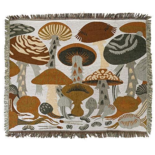 Mushroom Jacquard Throw Blanket