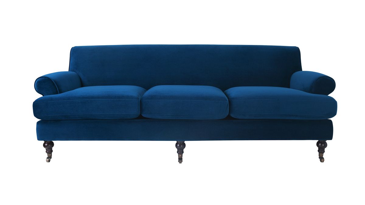 Alana Lawson Recessed Arm Sofa, Navy Blue