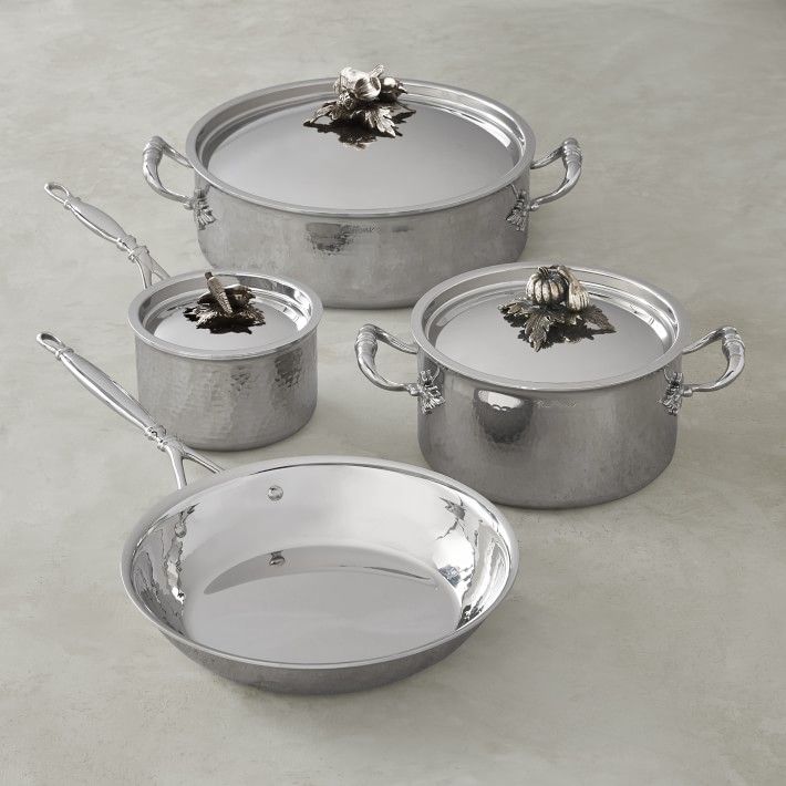Opus Prima Hammered Stainless Steel 7-Piece Cookware Set