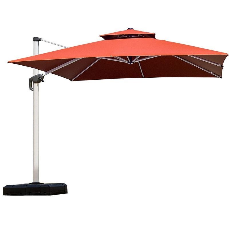 Purple Leaf 10-Foot Square Cantilever Umbrella