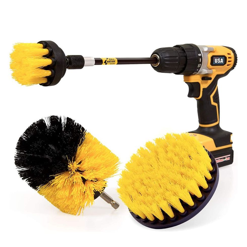 Household Power Scrubber Cordless Drill Battery Operated Bathroom and Tile  Scrub Brush