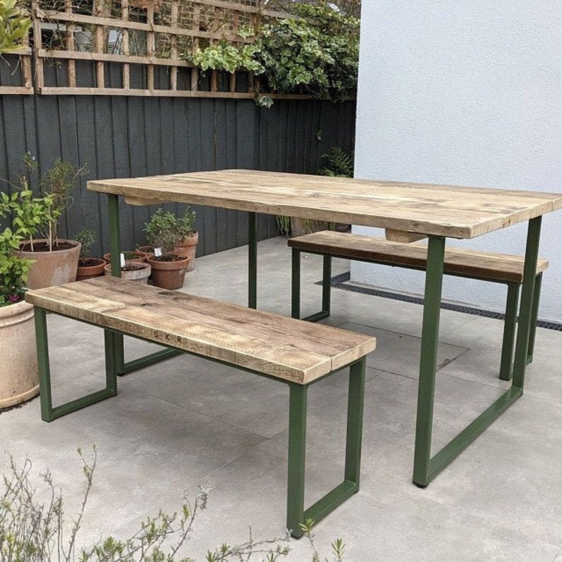 Garden Dining Set with Detachable Legs