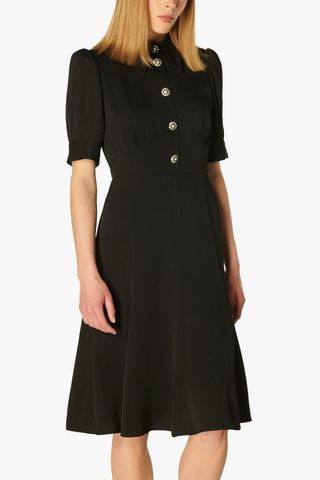 Esme Embellished Button Dress, Black