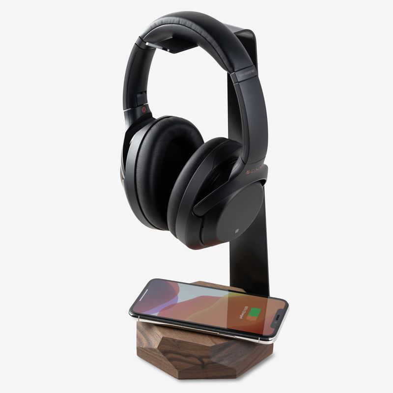 Walnut Headphone Stand & Charger